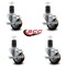 Service Caster 3'' Maroon Poly Swivel 1-5/8'' Expanding Stem Caster Set with Brake, 4PK SCC-EX20S314-PPUB-MRN-TLB-158-4 - alternate 2